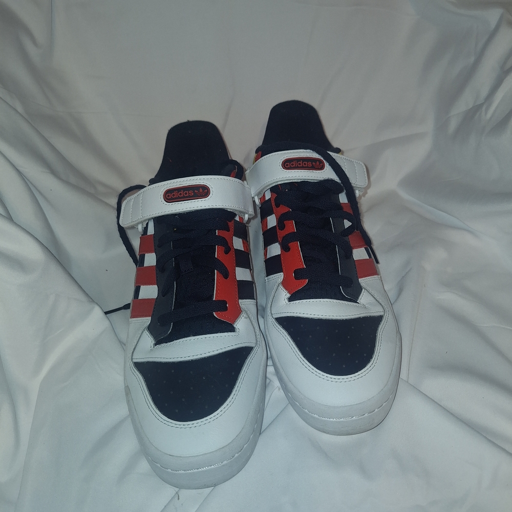 Adidas Men's Black and Burnt Orange/Reddish Sneakers